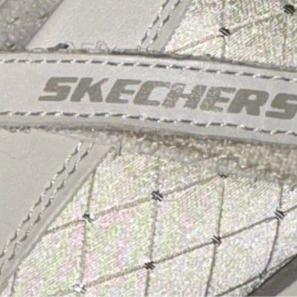 Skechers Womens 7.5 Mary Jane Cream Gold Patent Leather Comfort Flats - Picture 4 of 5